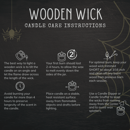APPARITIONAL AMBITIONS Crackling Wooden Wick Luxury Candle: Mint Nutmeg Geranium Rose Patchouli Scent