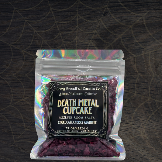 Death Metal Cupcake Sizzling Room Salt Crystal Potpourri: Chocolate Cherry Absinthe Scent - Mini