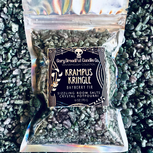 Krampus Kringle Sizzling Room Salt Crystal Potpourri: Bayberry Fir Wreath Scent