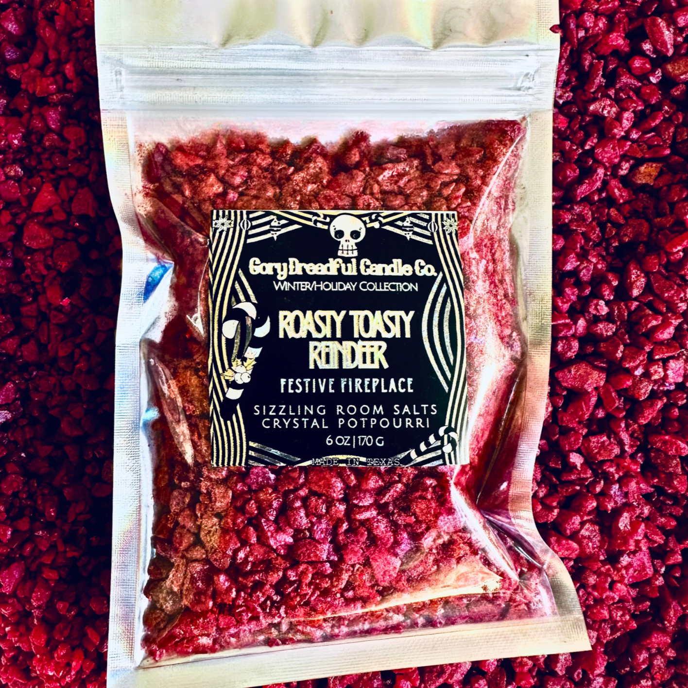 Roasty Toasty Reindeer Sizzling Room Salt Crystal Potpourri: Festive Fireplace Scent