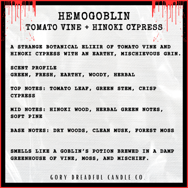HEMOGOBLIN Mega 8 oz Squeezable Wax Melt: Tomato Vine + Hinoki Cypress Scent