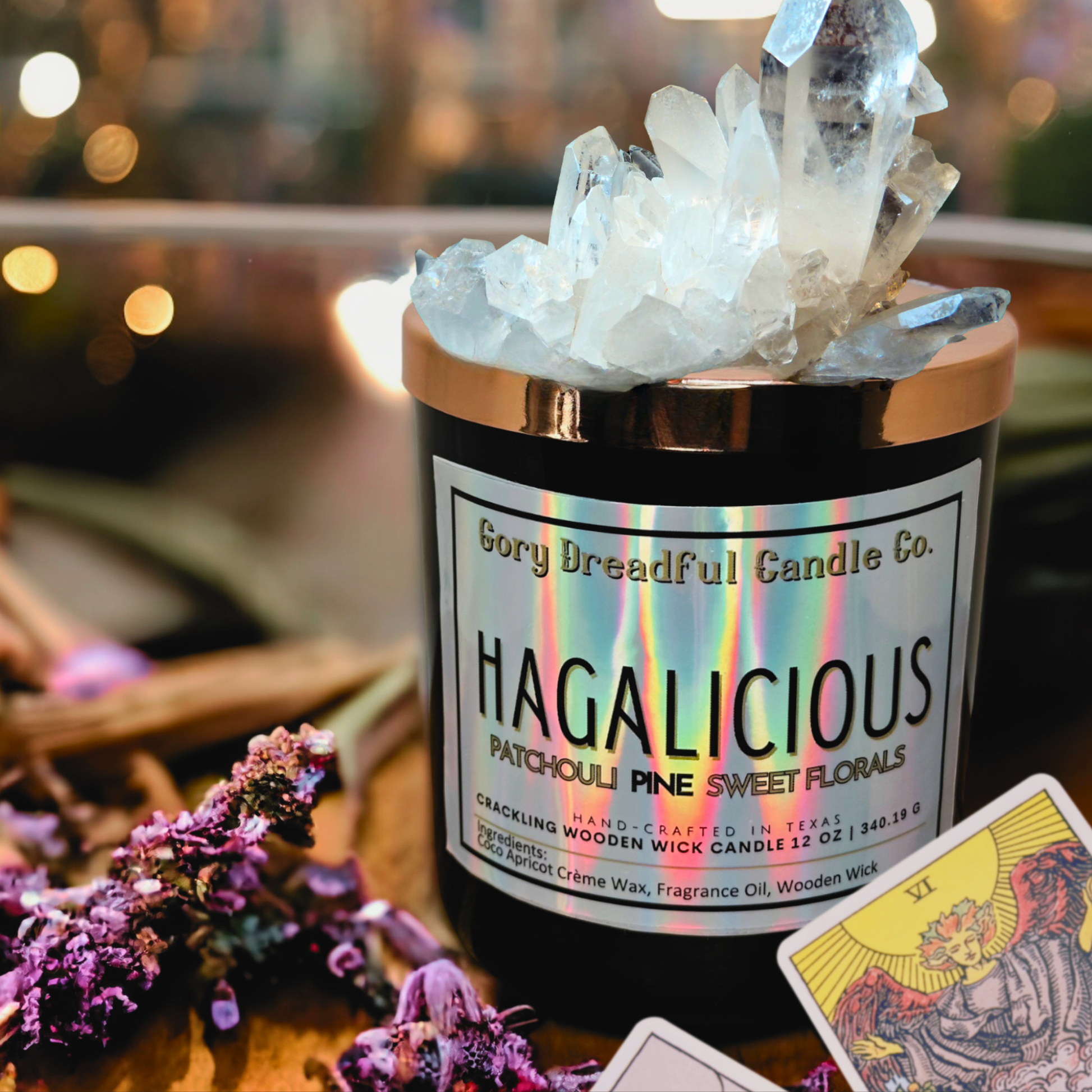 Hagalicious Wooden Wick Candle by Gory Dreadful Candle Co