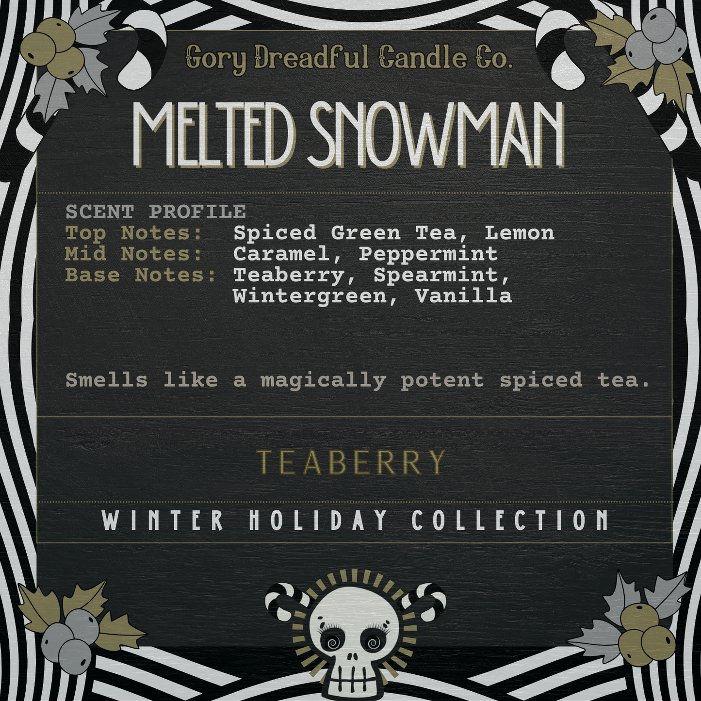 Melted Snowman Sizzling Room Salt Crystal Potpourri: Teaberry Scent