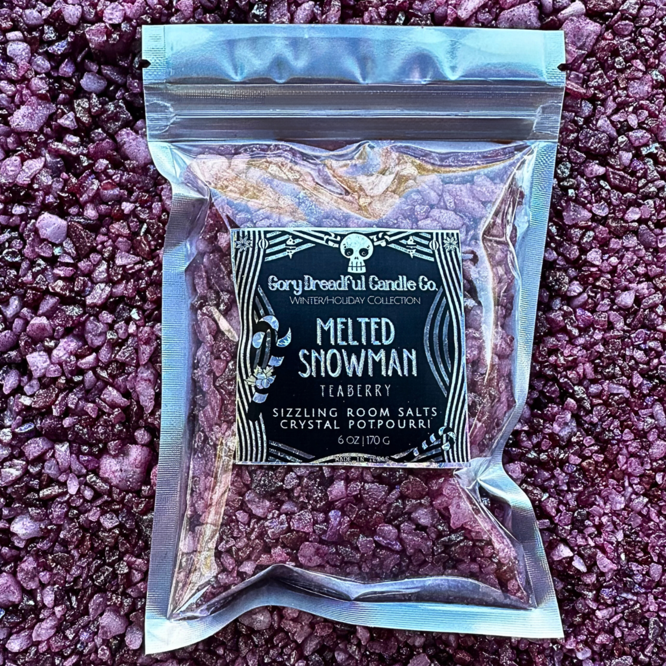 Melted Snowman Sizzling Room Salt Crystal Potpourri: Teaberry Scent