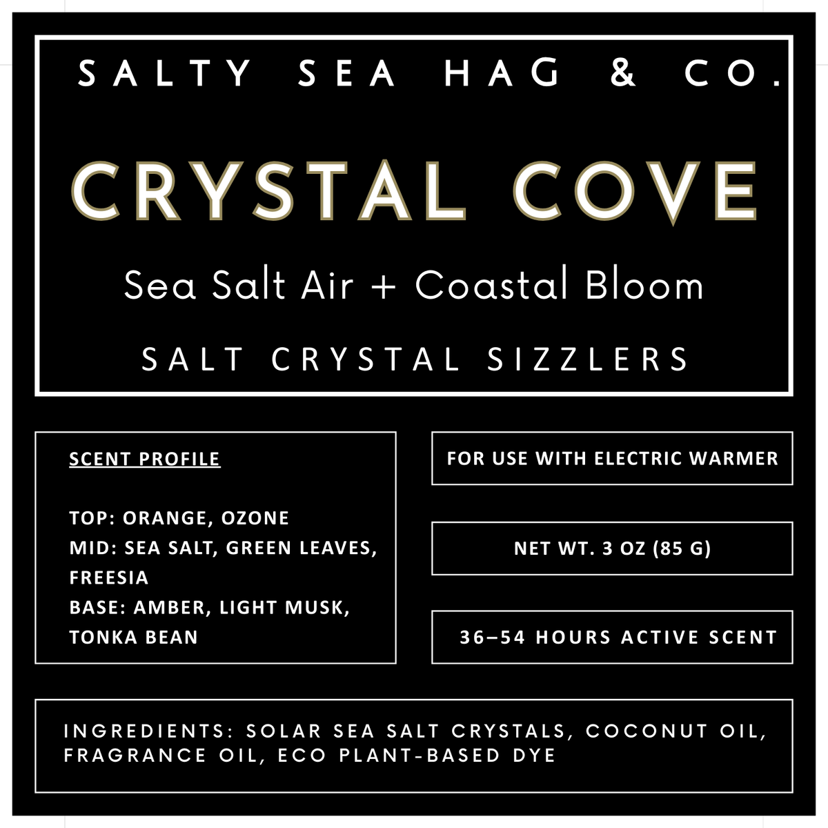 CRYSTAL COVE Salt Crystal Sizzlers: Sea Salt Air + Coastal Bloom Scent