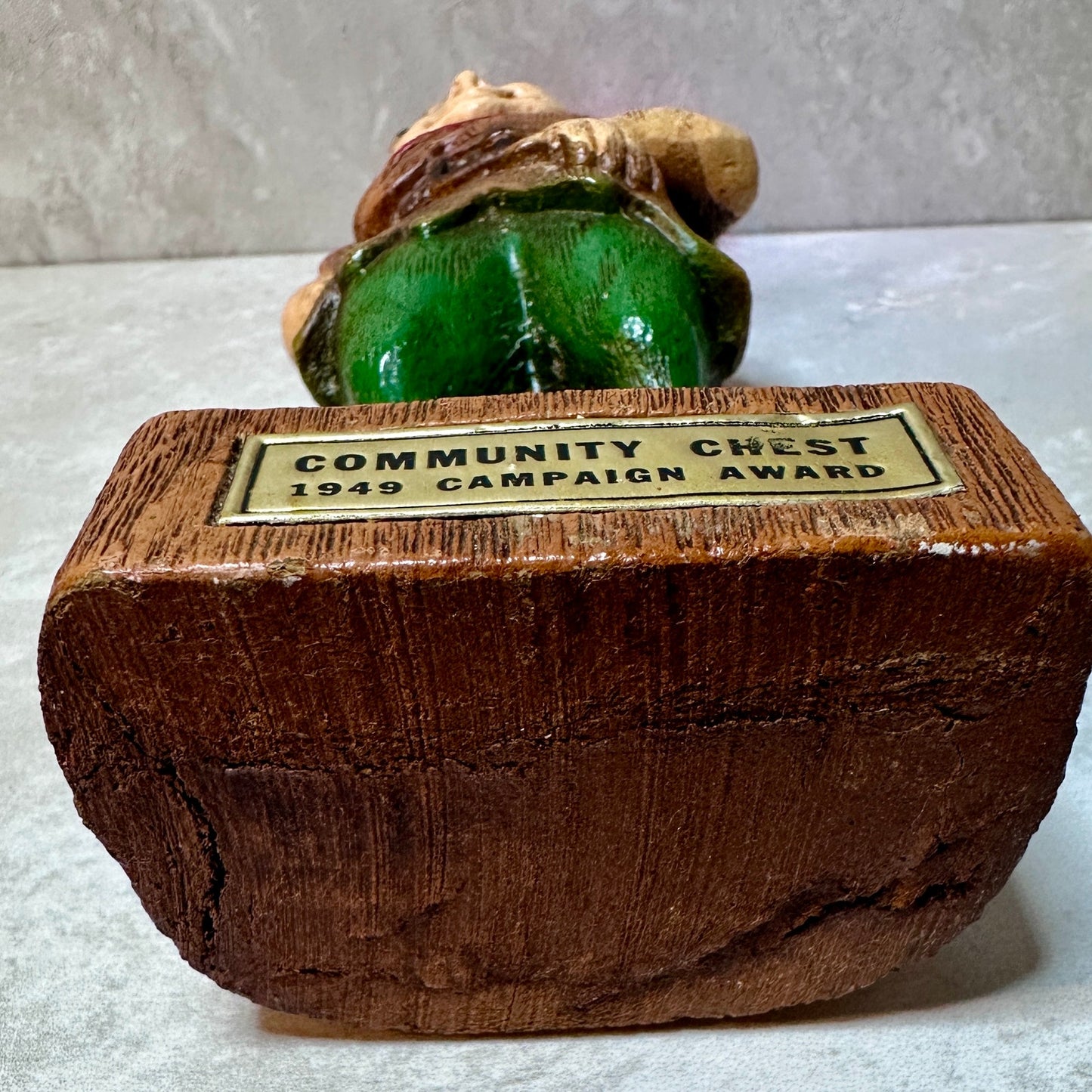 1946-49 Vintage Peter Pan with red feather Community Chest award trophy figurine