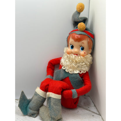 Vintage Knee Hugger Elf Pixie Retro Christmas Ornament MCM Style-RARE