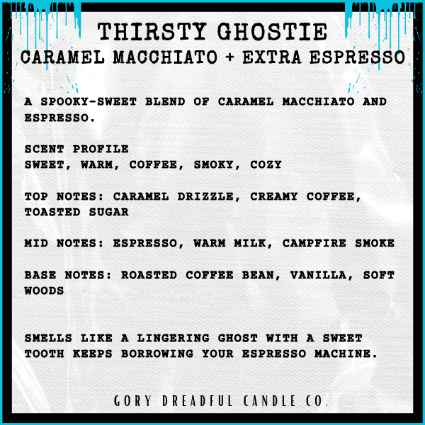 THIRSTY GHOSTIE Mega 8 oz Squeezable Wax Melt: Caramel Macchiato + Extra Espresso Scent