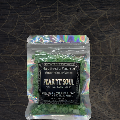 Pear Ye' Soul Sizzling Room Salt Crystal Potpourri: Anjou Pear Apple Lemon Leaves Peony White Musk Amber Scent - Mini