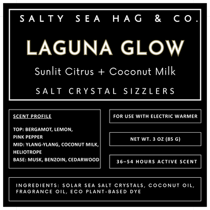 LAGUNA GLOW SALT Crystal Sizzlers: Sunlit Citrus + Coconut Milk Scent