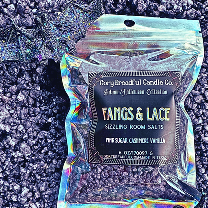 Fangs & Lace Sizzling Room Salt Crystal Potpourri: Cashmere Pink Sugar Scent