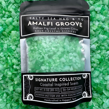 AMALFI GROOVE Salt Crystal Sizzlers: Italian Fig Leaf + Green Citrus Scent