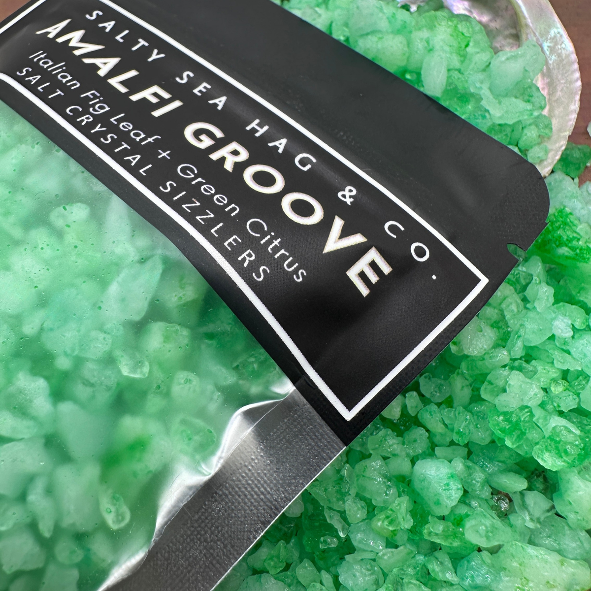 AMALFI GROOVE Salt Crystal Sizzlers: Italian Fig Leaf + Green Citrus Scent