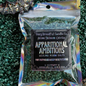 A package of 'Apparitional Ambitions' scented salt crystals by Gory Dreadful Candle Co. with holographic packaging, designed for use as potpourri.