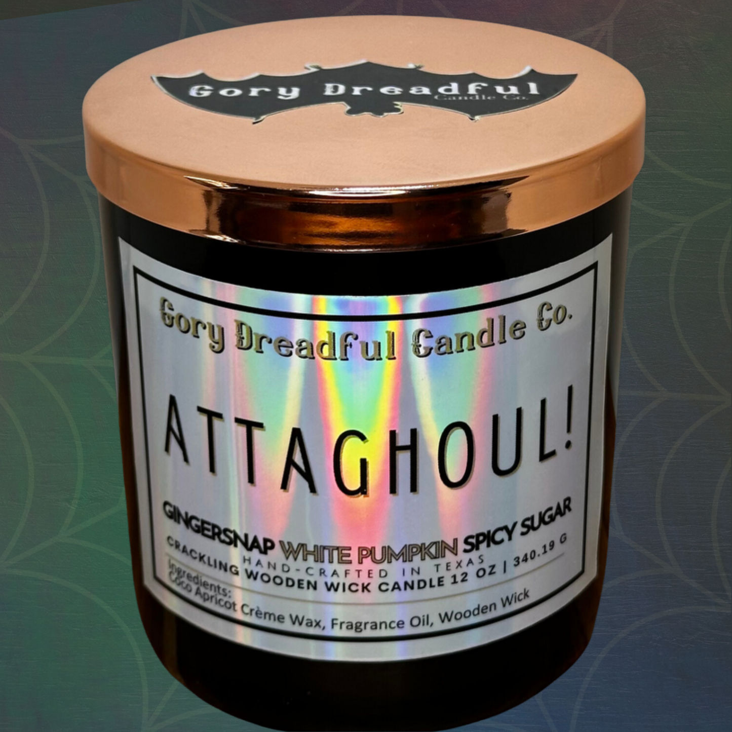 Attaghoul Wooden Wick Candle by Gory Dreadful Candle Co