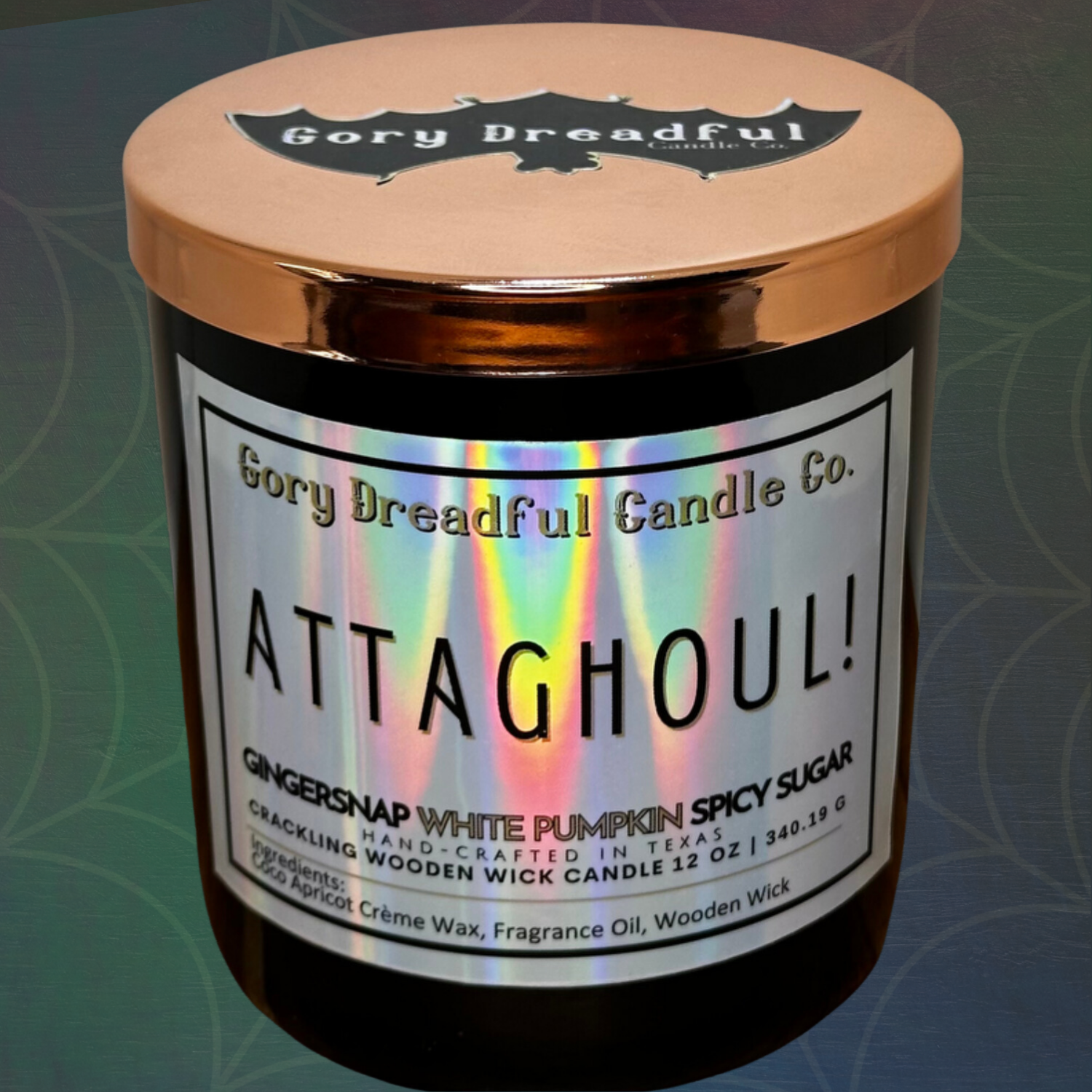 Attaghoul Wooden Wick Candle by Gory Dreadful Candle Co