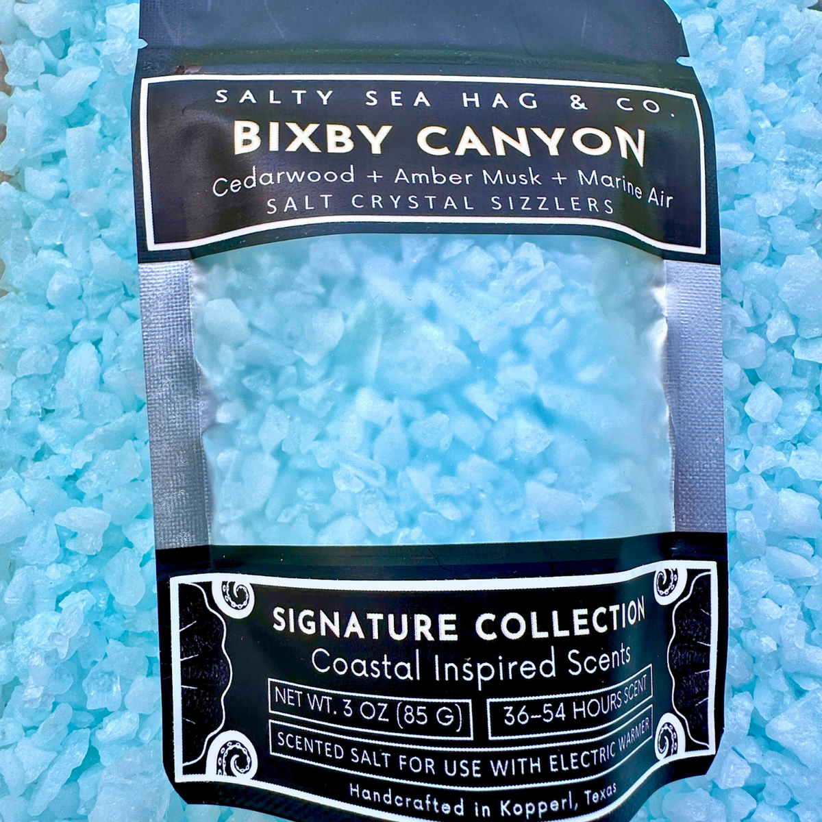 BIXBY CANYON Salt Crystal Sizzlers: Cedarwood + Amber Musk + Marine Air Scent