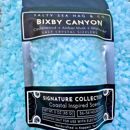 BIXBY CANYON Salt Crystal Sizzlers: Cedarwood + Amber Musk + Marine Air Scent