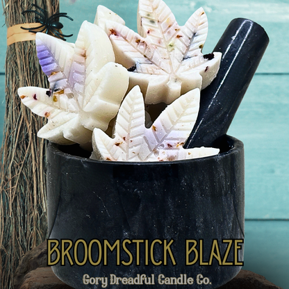Broomstick Blaze – Smoldering Greens & Wild Rhubarb Scent Beeswax Melt