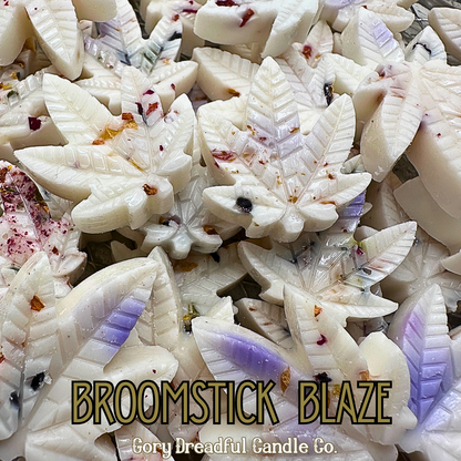 Broomstick Blaze – Smoldering Greens & Wild Rhubarb Scent Beeswax Melt