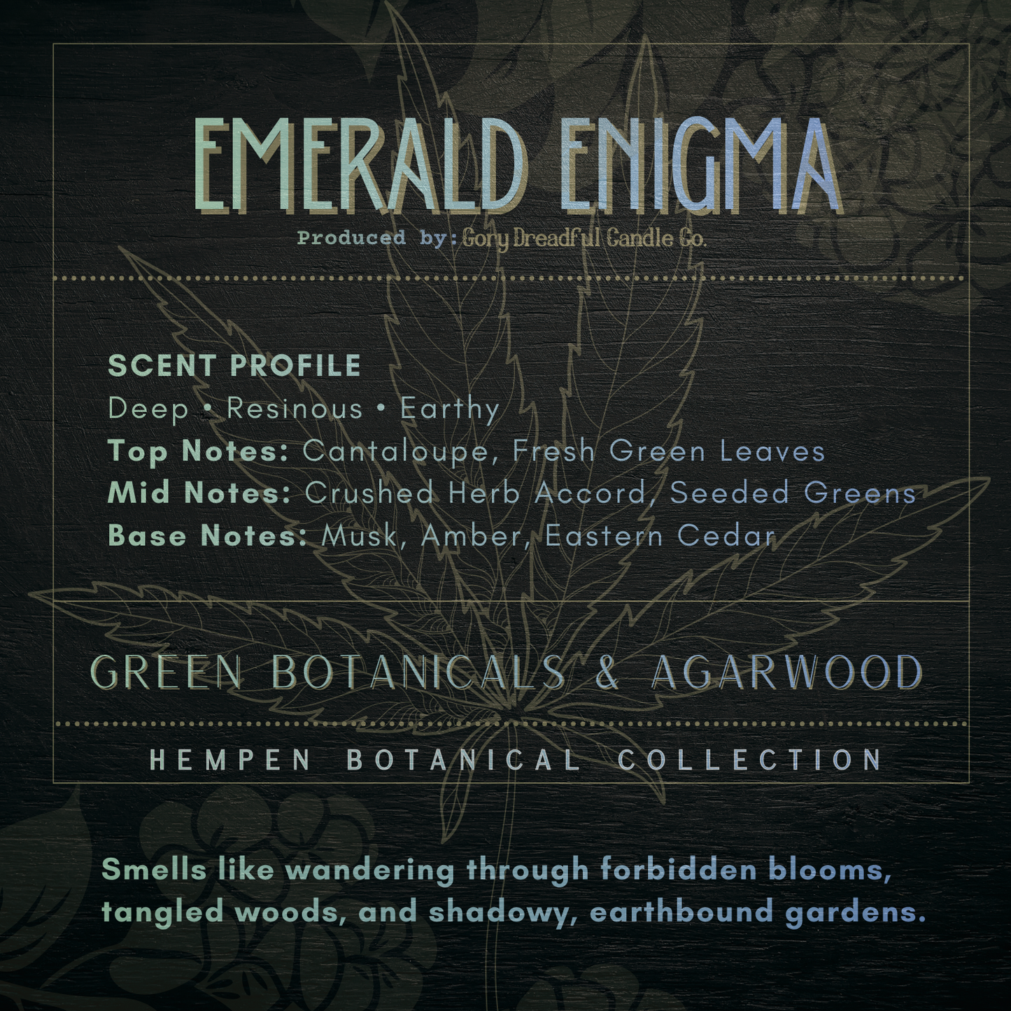 Emerald Enigma – Green Botanicals & Agarwood Scent Beeswax Melts