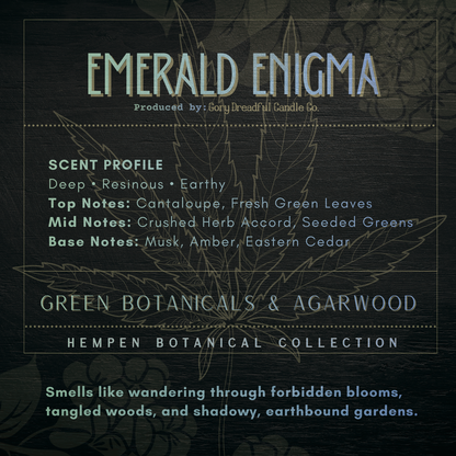Emerald Enigma – Green Botanicals & Agarwood Scent Beeswax Melts