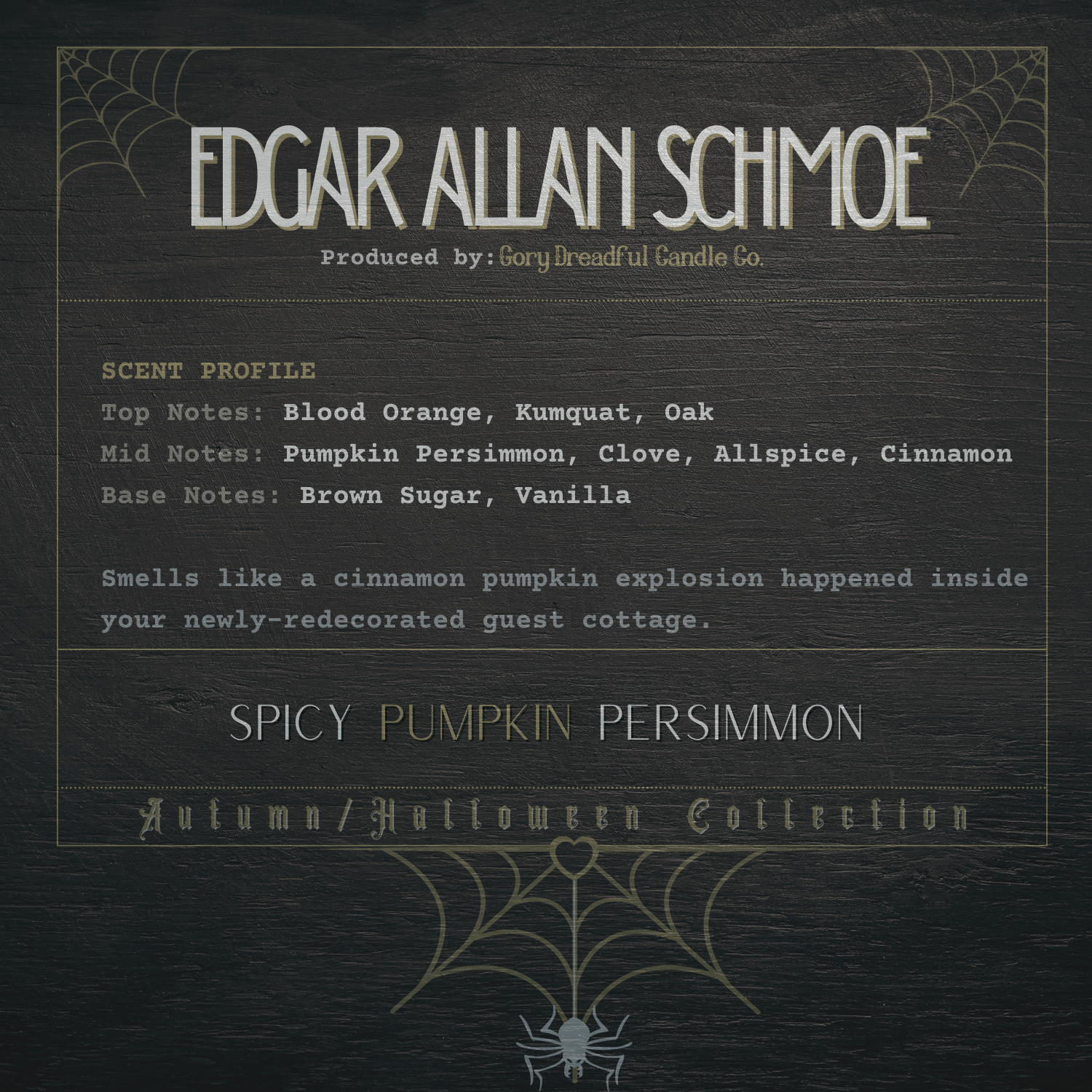 Edgar Allan Schmoe Scent Profile by Gory Dreadful Candle Co