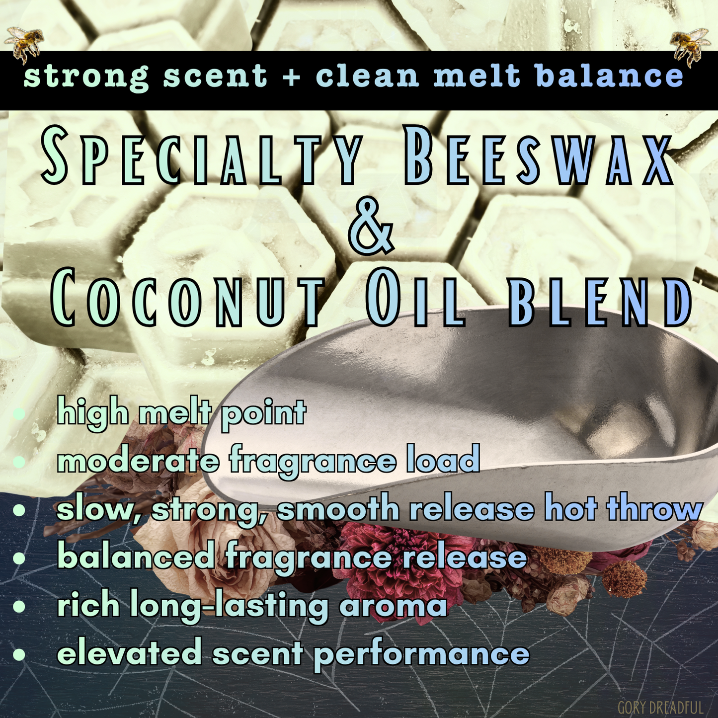 Broomstick Blaze – Smoldering Greens & Wild Rhubarb Scent Beeswax Melt