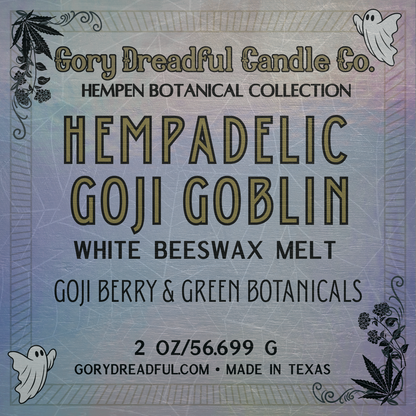 Hempadelic Goji Goblin – Goji Berry & Green Botanicals Scent Beeswax Melts
