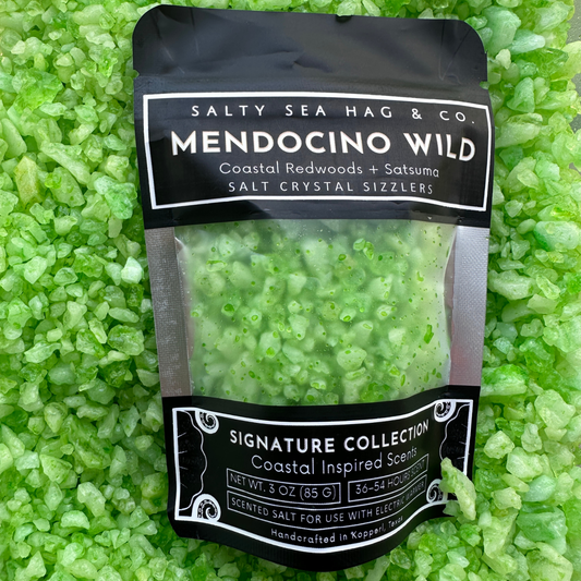 MENDOCINO WILD Salt Crystal Sizzlers: Coastal Redwoods + Satsuma Scent