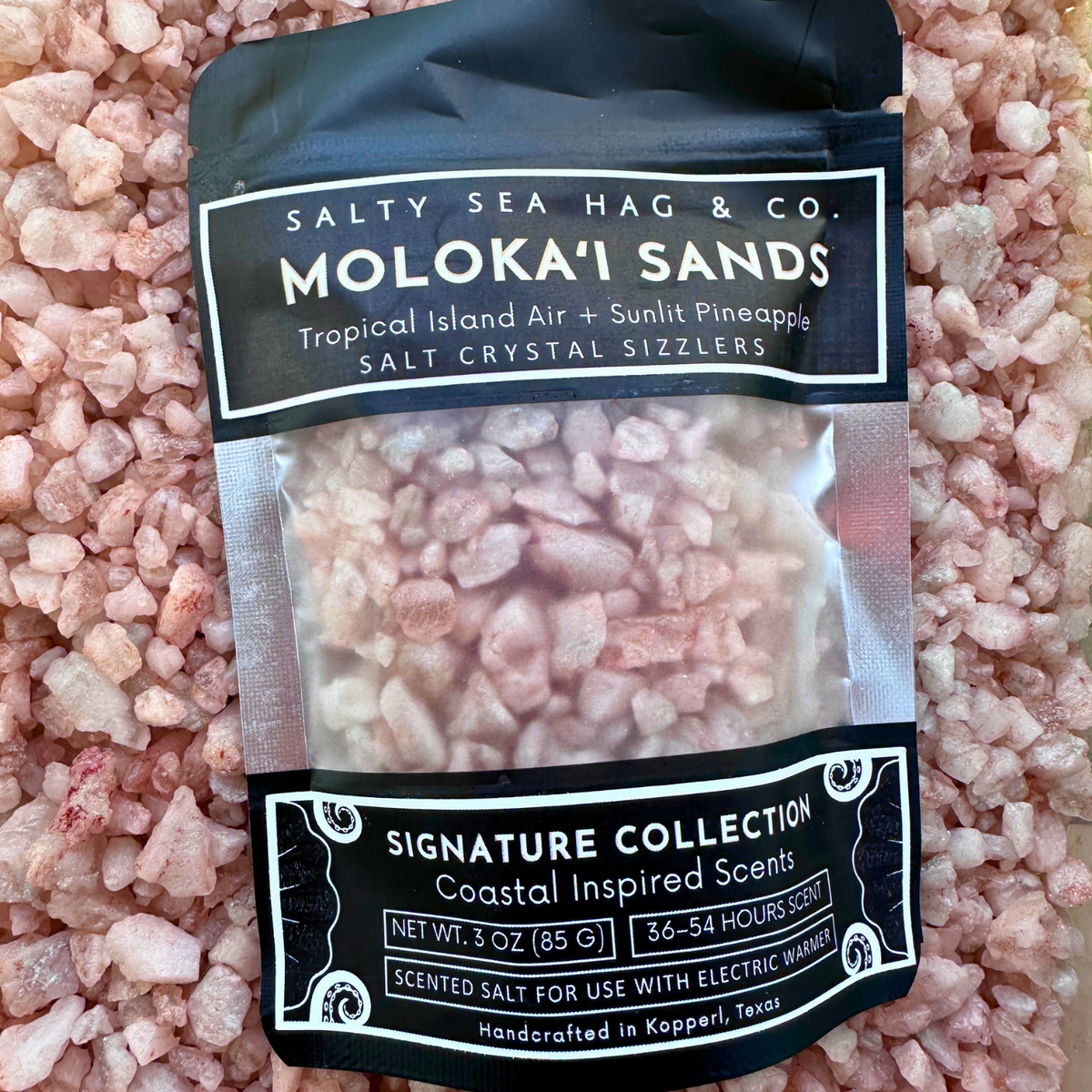 MOLOKA’I SANDS Salt Crystal Sizzlers: Tropical Island Air + Sunlit Pineapple Scent