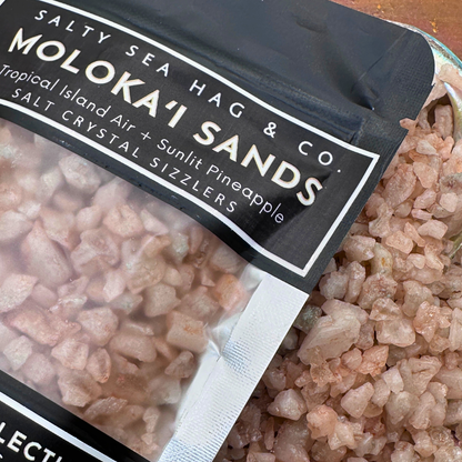MOLOKA’I SANDS Salt Crystal Sizzlers: Tropical Island Air + Sunlit Pineapple Scent
