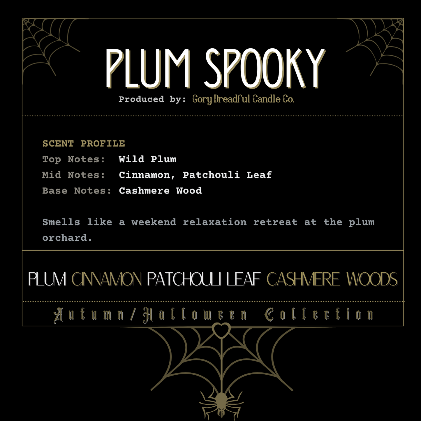 Plum Spooky Sizzling Room Salt Crystal Potpourri: Plum Cinnamon Patchouli Leaf Cashmere Woods Scent