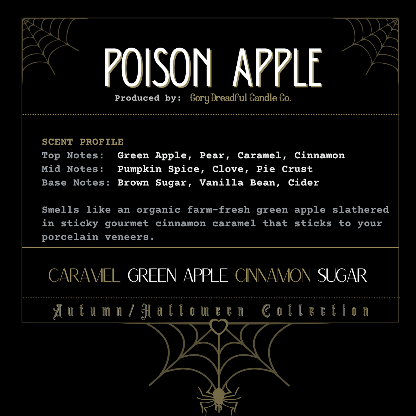 Poison Apple Sizzling Room Salt Crystal Potpourri: Caramel Green Apple Cinnamon Sugar Scent