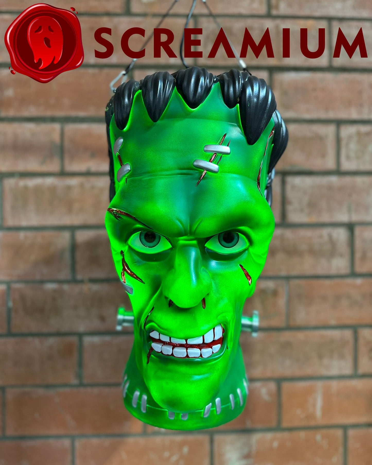 Giant Frankenstein Monster Pendant Lantern Prop 20-Inch-Tall Waterproof Outdoor Halloween Decoration