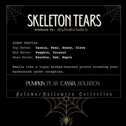 Skeleton Tears Sizzling Room Salt Crystal Potpourri: Pumpkin Pear Cassia Bourbon Scent