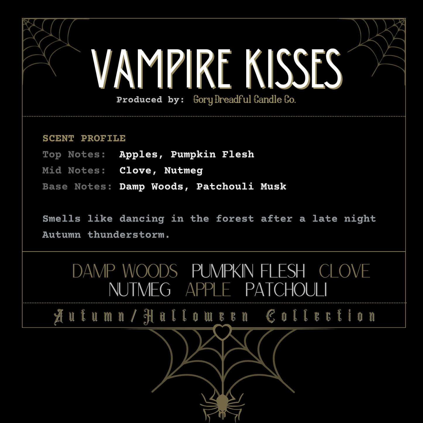Vampire Kisses Sizzling Room Salt Crystal Potpourri: Damp Woods Pumpkin Flesh Clove Nutmeg Apple Patchouli Scent