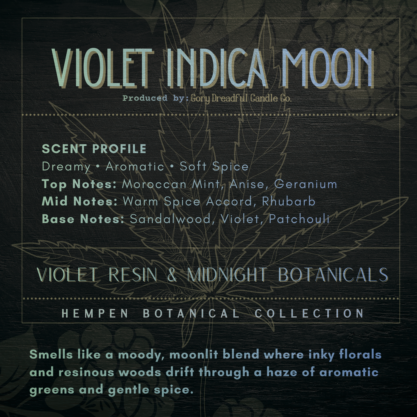 Violet Indica Moon – Violet Resin & Midnight Botanicals Scent Beeswax Melts