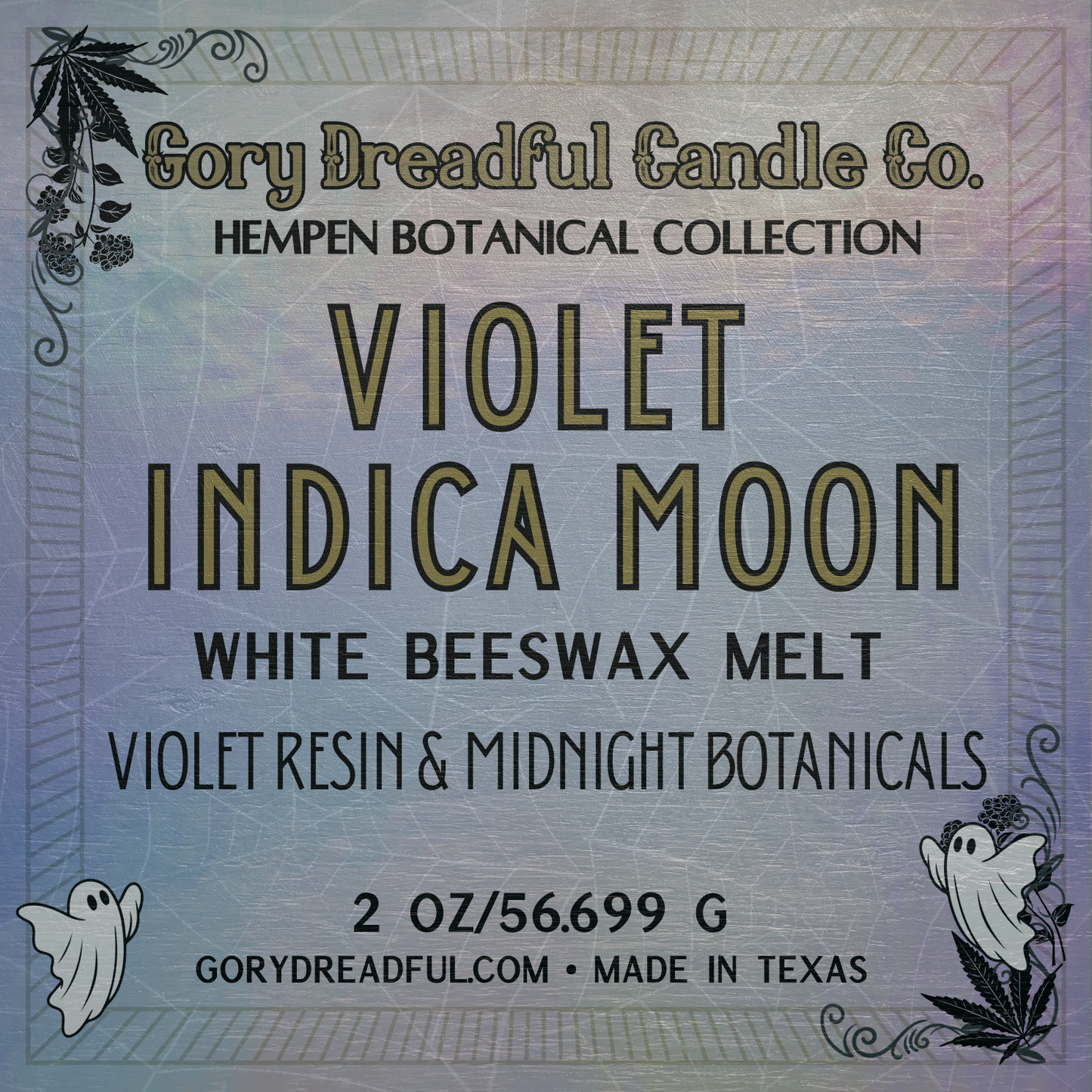 Violet Indica Moon – Violet Resin & Midnight Botanicals Scent Beeswax Melts