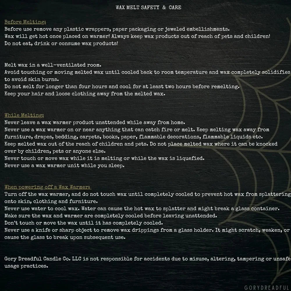 APPARITIONAL AMBITIONS Wax Melt Brittle: Mint, Rose, Patchouli Autumn Scent