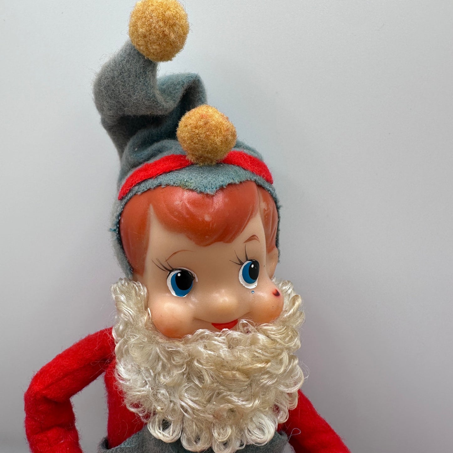 Vintage Knee Hugger Elf Pixie Retro Christmas Ornament MCM Style-RARE