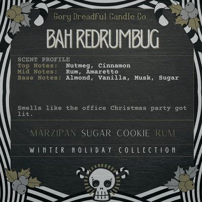 Bah, RedRumBug! Sizzling Room Salt Crystal Potpourri: Marzipan Sugar Cookie Rum Scent - Gory Dreadful Candle Co