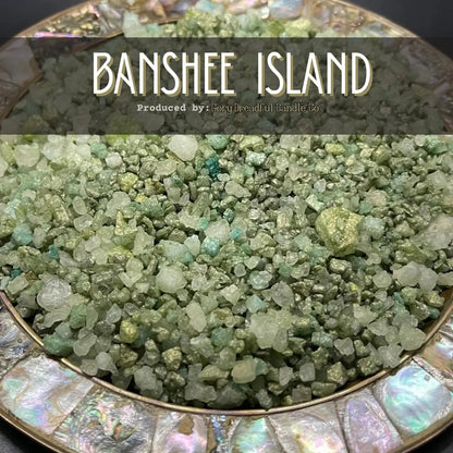 BANSHEE ISLAND Sizzling Room Salt Crystal Potpourri: Bamboo & Coconut Scent - Gory Dreadful Candle Co