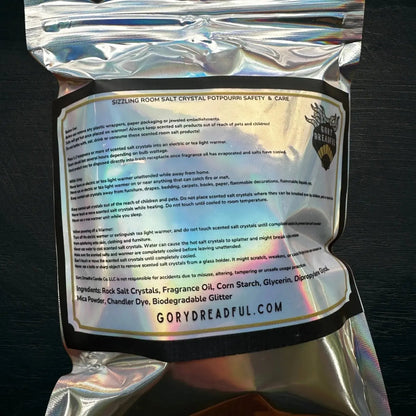BANSHEE ISLAND Sizzling Room Salt Crystal Potpourri: Bamboo & Coconut Scent - Gory Dreadful Candle Co