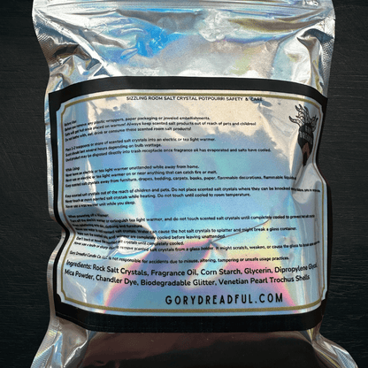 BEACH WITCH Sizzling Room Salt Crystal Potpourri: Nostalgic Tropic Suntan Oil Scent - Gory Dreadful Candle Co