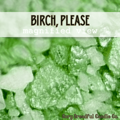 BIRCH, PLEASE! Sizzling Room Salt Crystal Potpourri: Birchwood Pine Scent - Gory Dreadful Candle Co