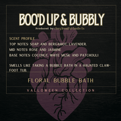 BOO'D UP & BUBBLY Sizzling Room Salt Crystal Potpourri: Floral Bubble Bath Scent - Gory Dreadful Candle Co
