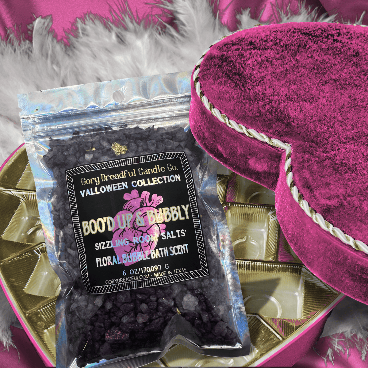 BOO'D UP & BUBBLY Sizzling Room Salt Crystal Potpourri: Floral Bubble Bath Scent - Gory Dreadful Candle Co