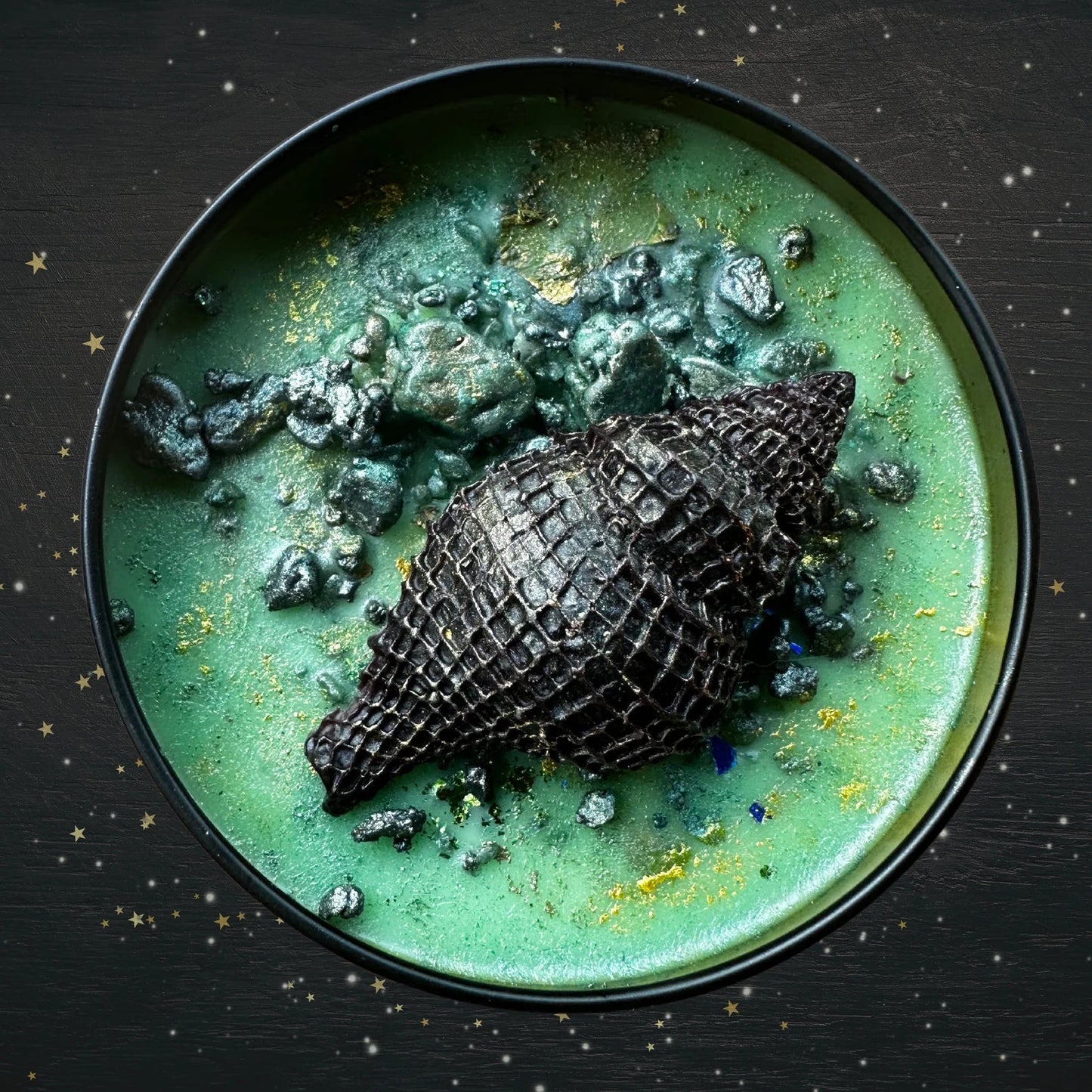 BRAZILIAN ZOM ZOM Luxury Wickless Candle 6.5 oz: Caramel Pistachio Vanilla Sandalwood Scent - Gory Dreadful Candle Co