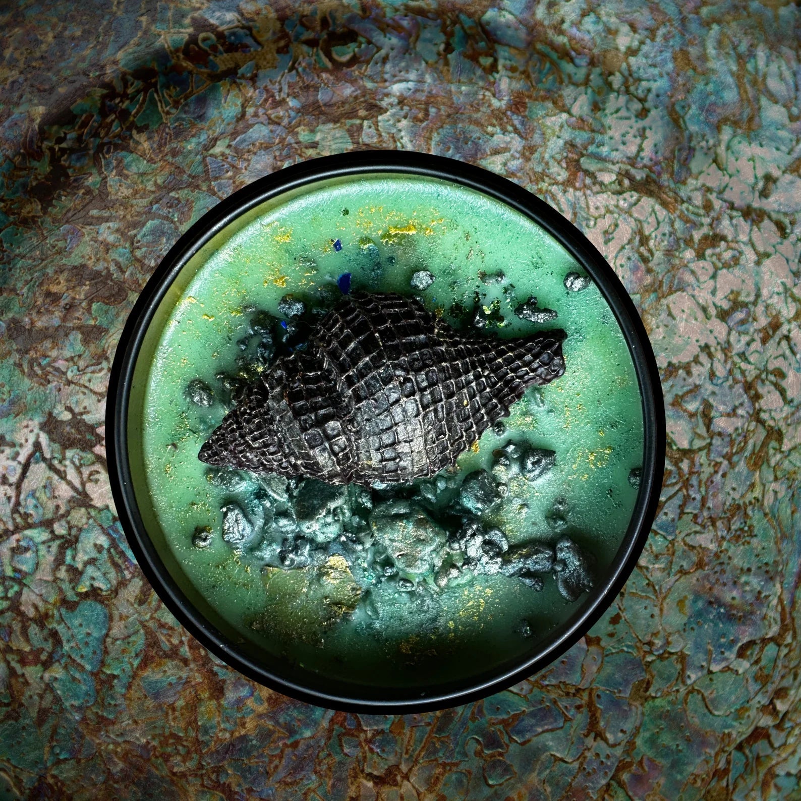 BRAZILIAN ZOM ZOM Luxury Wickless Candle 6.5 oz: Caramel Pistachio Vanilla Sandalwood Scent - Gory Dreadful Candle Co